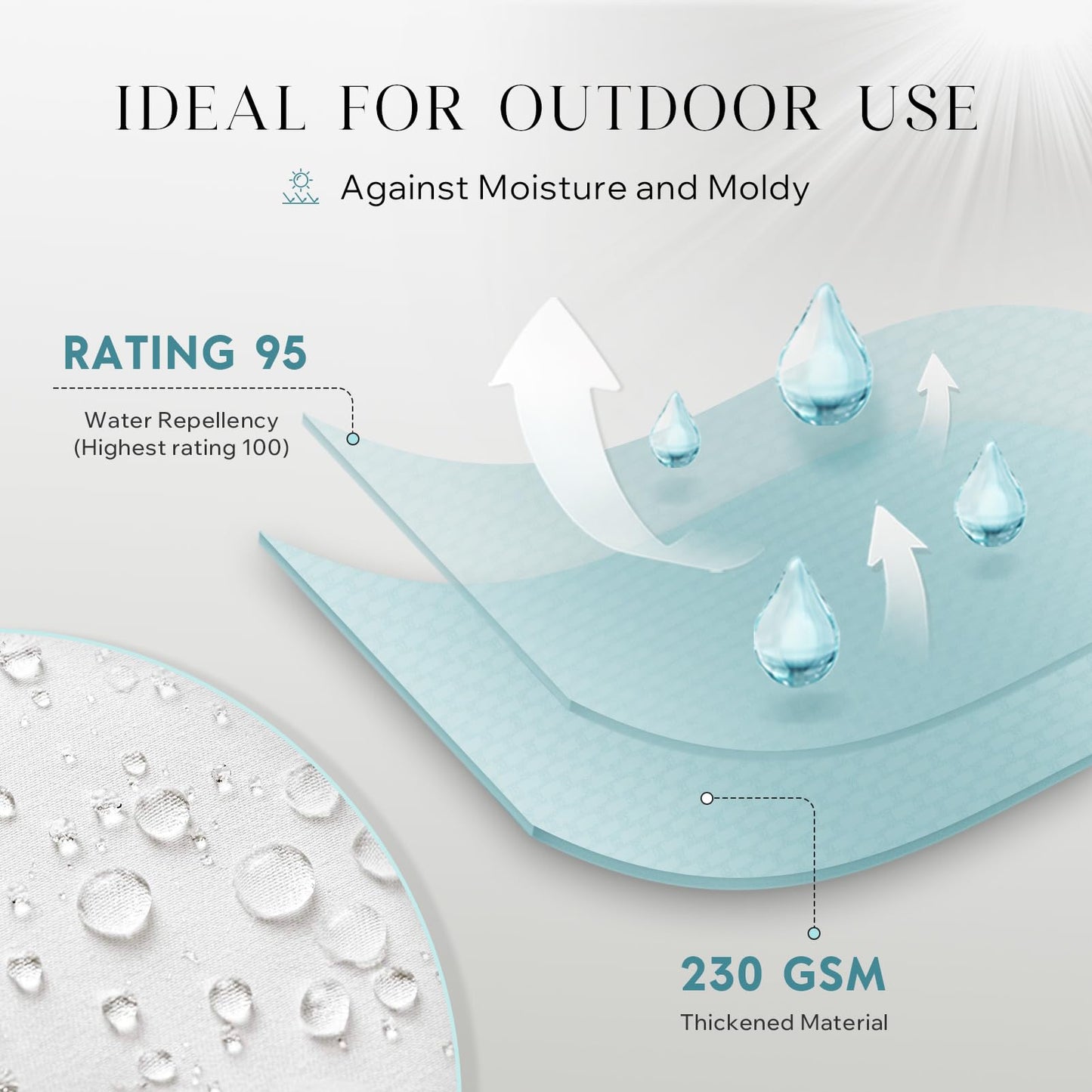 Phantoscope 18 x 18 Pillow Inserts - Pack of 4 Outdoor Water Resistant Throw Pillow Inserts Hypoallergenic Square Decorative Couch Sham Cushion Stuffer - 18 Inches - Medaid International