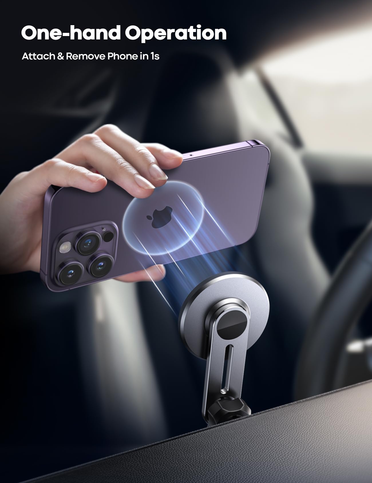 Lamicall for MagSafe Car Mount - Upgraded-2nd Generation [20 Strong Magnets] Magnetic Phone Holder Car - Air Vent Car Phone Holder Mount for iPhone 16 15 14 13 12 Pro Plus Max Mini Mag Safe Case - Medaid International