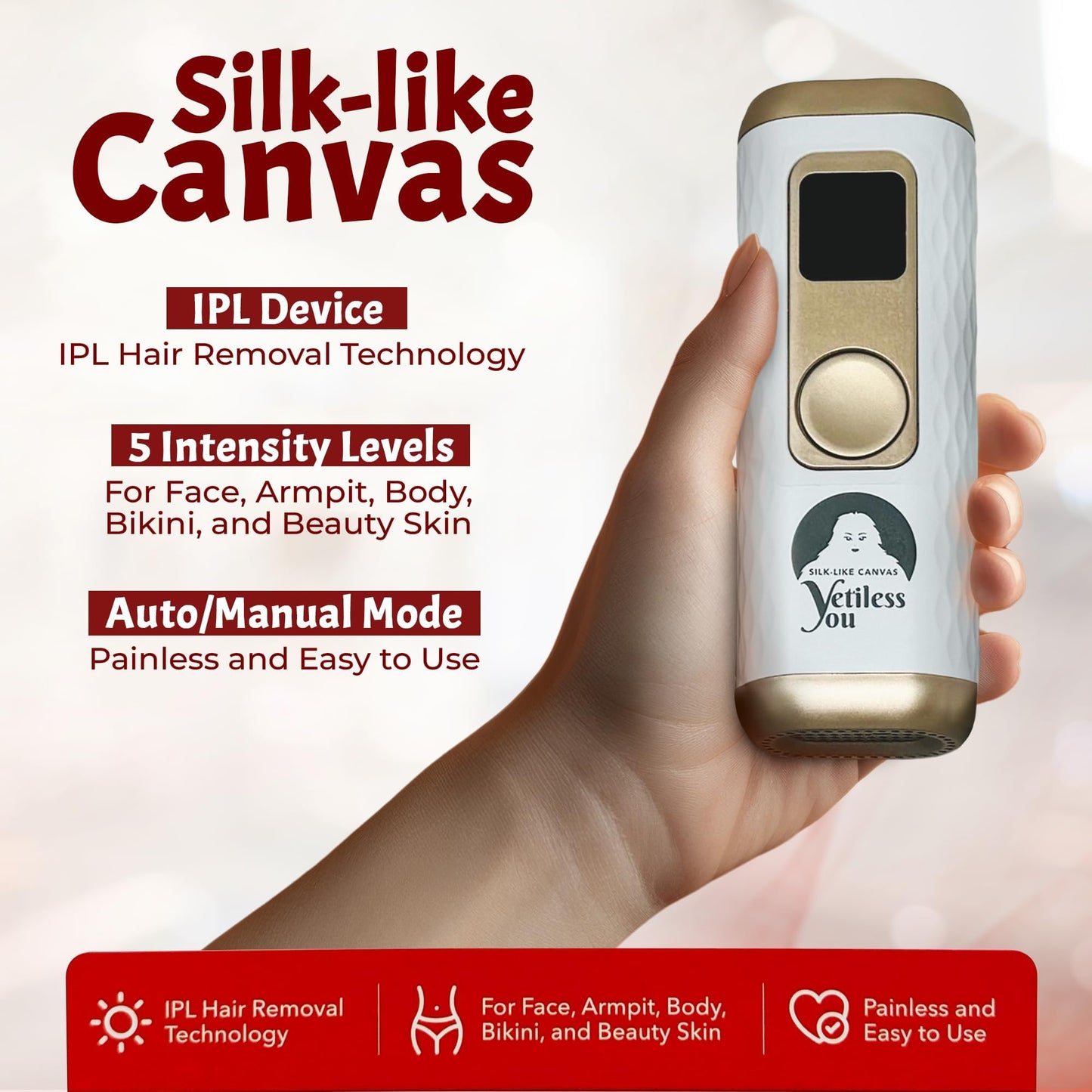 IPL Hair Removal Device, Laser Remover for Women & Men, at-Home Cooling Epilator with Quartz Tube, Hair Removal Machine for Yetiful Skin, Maquina Depilar (White) - Medaid International