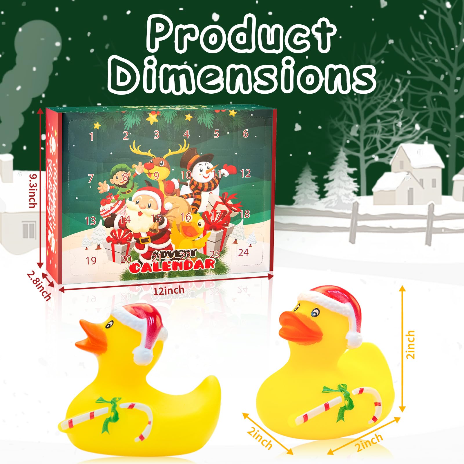 Christmas Advent Calendar 2025 for Kids, 24 Days Christmas Countdown Calendar with Rubber Ducks Bath Toys, Advent Xmas Calender, 24pcs Countdown Rubber Ducks Advent Calendar for Boys Girls(yellow) - Medaid International
