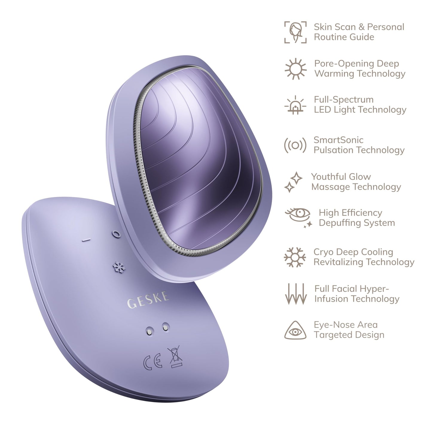 GESKE SmartAppGuided™ Sonic Warm & Cool Mask | 9 in 1 | Beauty LED Face Mask | Facial Glow | Full Spectrum LED Light | Best Face Massager | Vibrating Mask | Warm and Cold Skincare - Medaid International