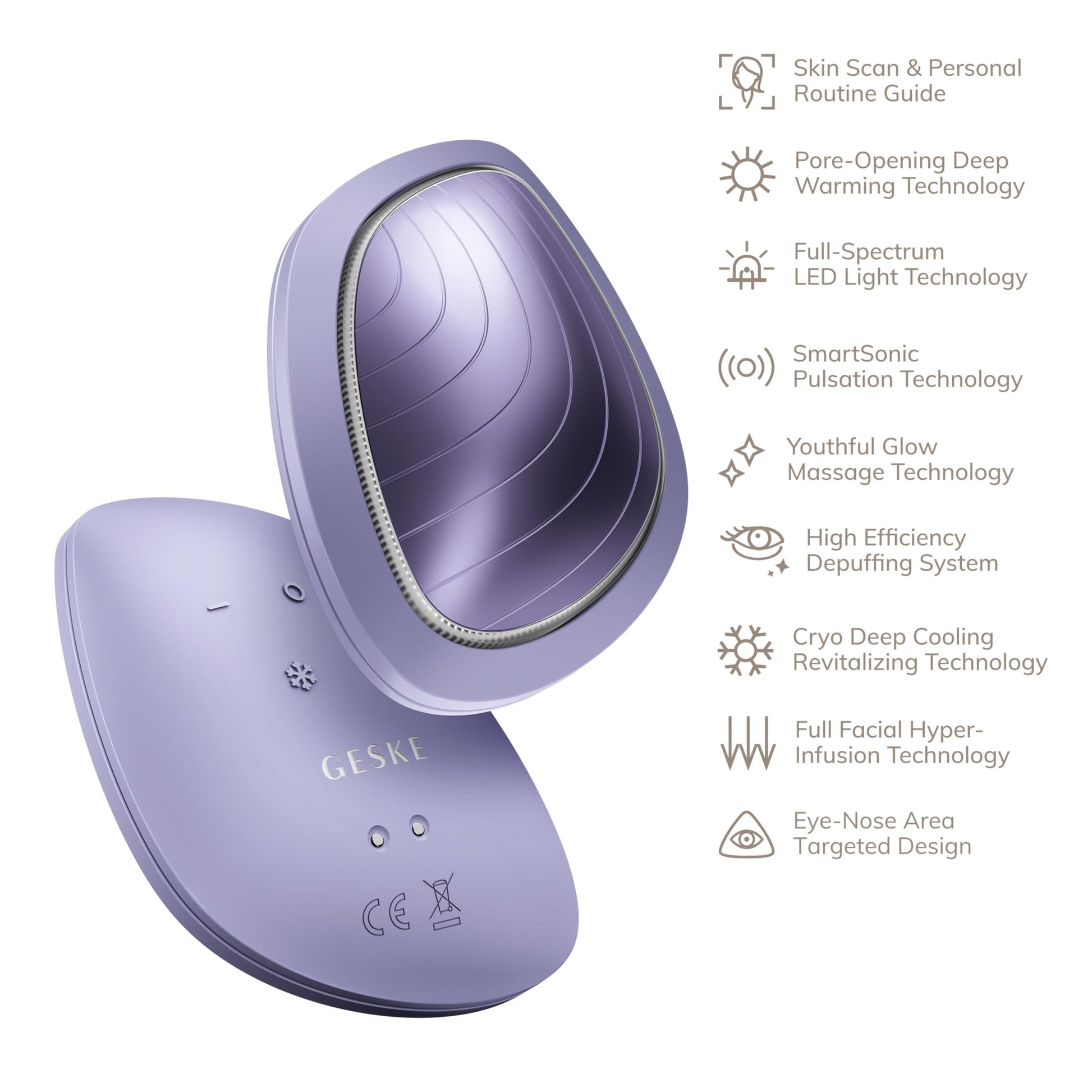 GESKE SmartAppGuided™ Sonic Warm & Cool Mask | 9 in 1 | Beauty LED Face Mask | Facial Glow | Full Spectrum LED Light | Best Face Massager | Vibrating Mask | Warm and Cold Skincare - Medaid International