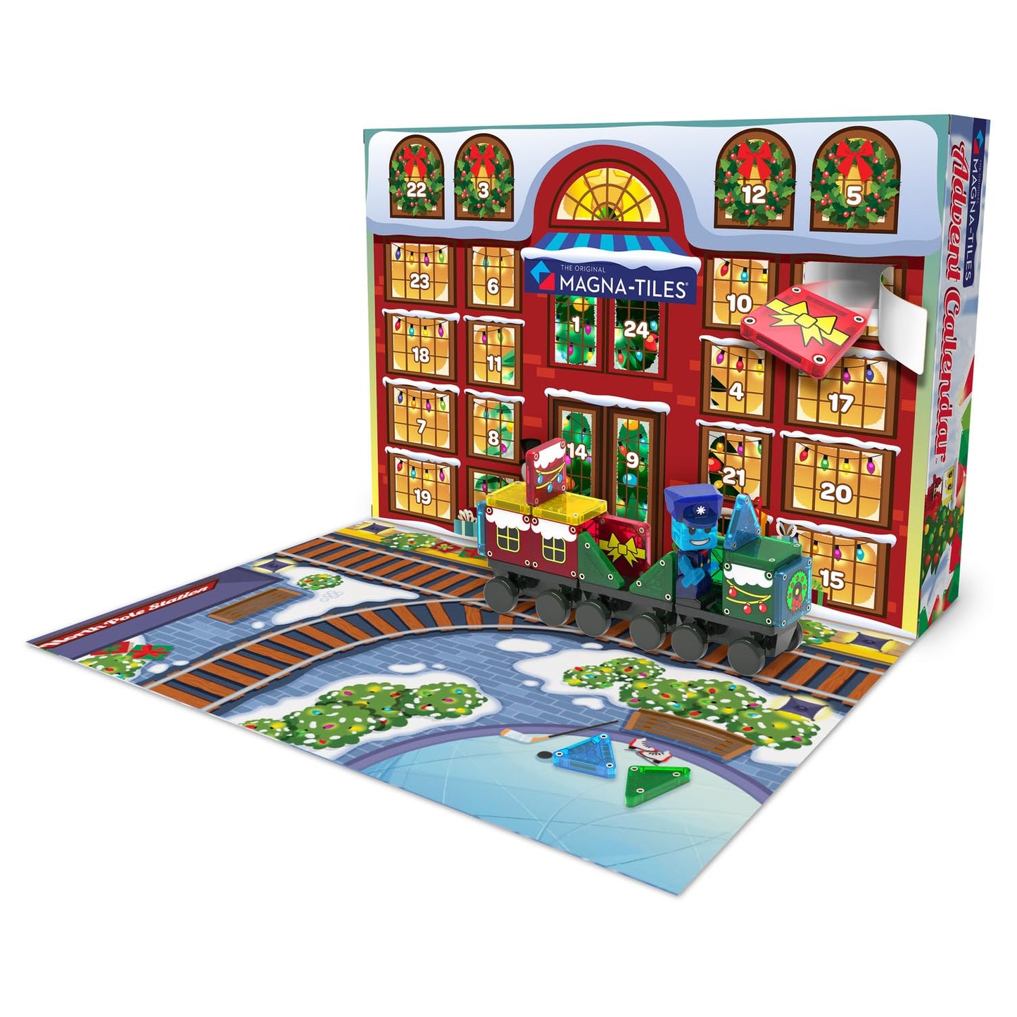 MAGNA-TILES microMAGS Advent Calendar 34-Piece Magnetic Construction Set, The Original Magnetic Building Brand - Medaid International