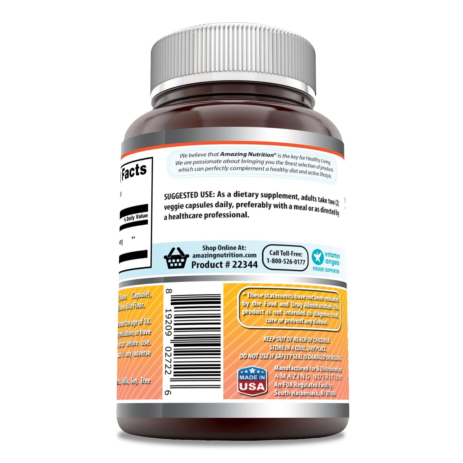 Amazing Formulas Berberine Supplement | 1200 Mg per Serving | Veggie Capsules | Non-GMO | Gluten-Free | Made in USA (60 Count, 1 Pack) - Medaid International