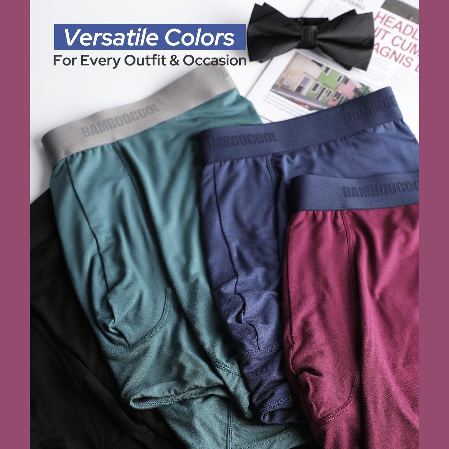 BAMBOO COOL Mens Underwear Ultra Soft & Breathable Boxer Briefs Moisture Wicking Tagless 3D Pouch 4 Pack - Medaid International