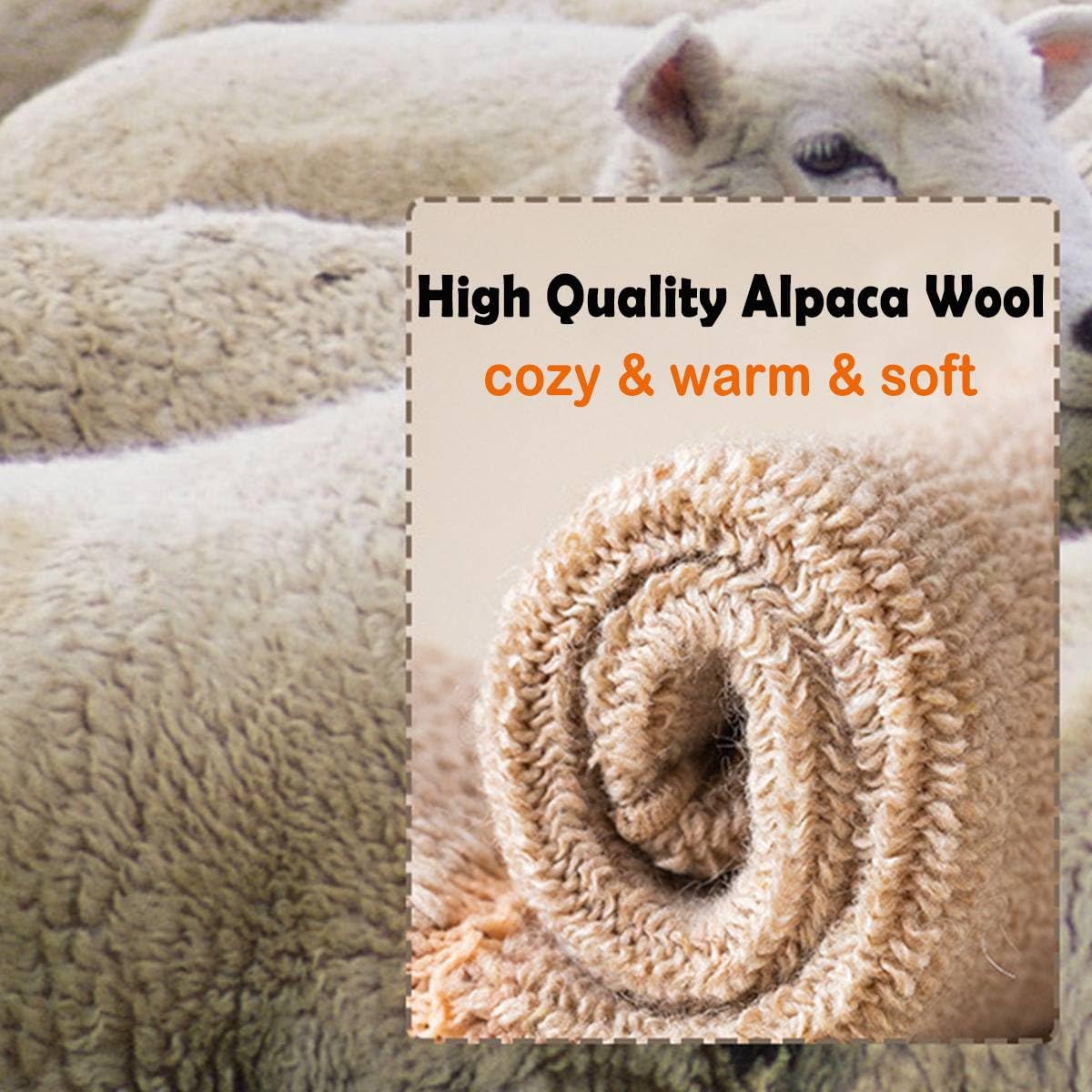 Mitid Wool Socks Boot Socks for Women Solid Thick Warm Winter Socks Thermal Cozy Crew Fuzzy Slipper Socks Christmas Gift - Medaid International