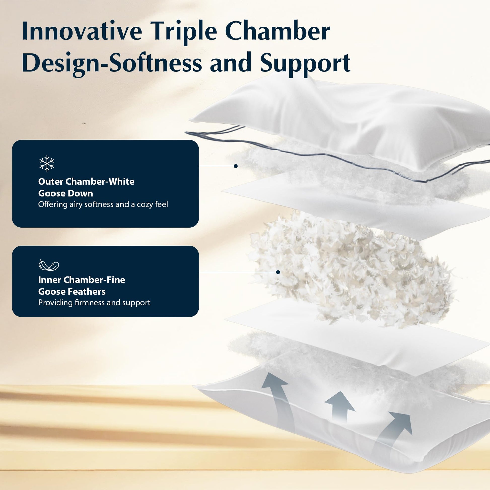 Pacific Coast Bed Pillows for Side and Back Sleepers, Feather and Down Hotel Pillows with 100% Cotton Shell, Medium Supportive, Downproof, King Size 2 Pack - Medaid International