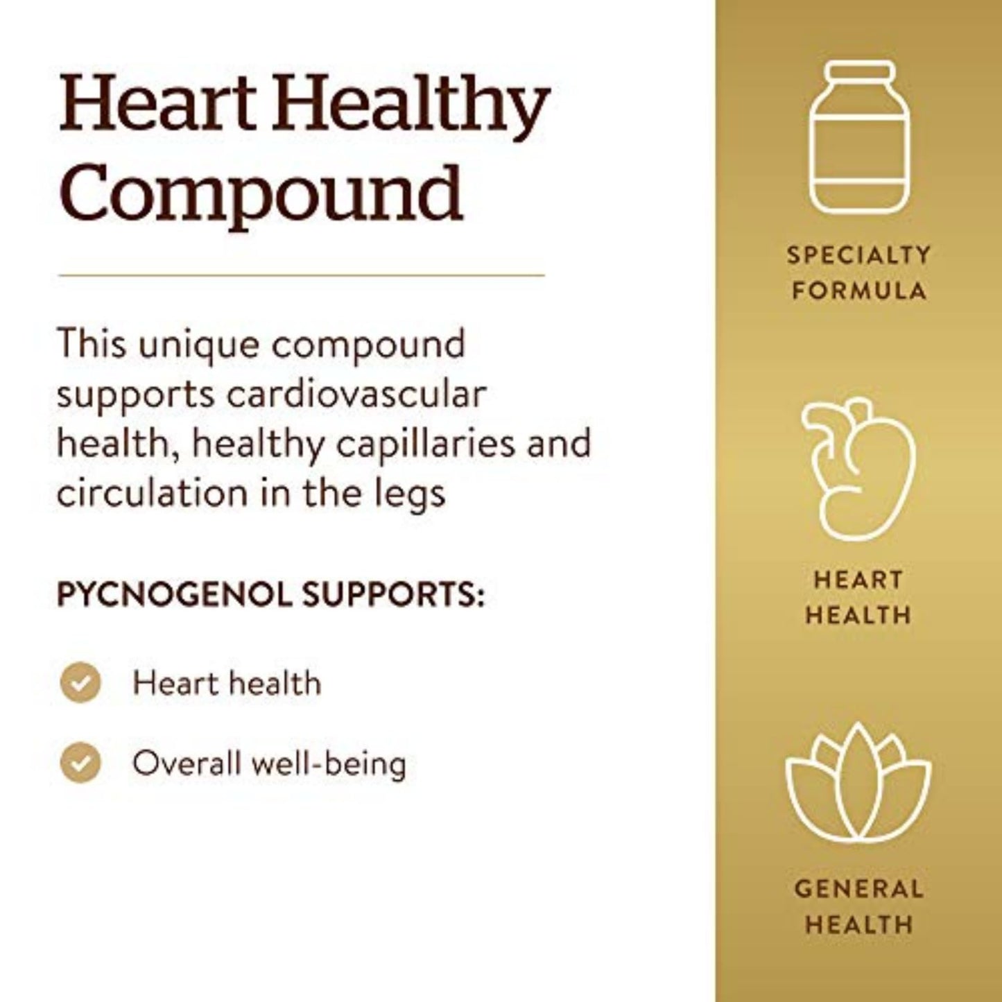 Solgar Pycnogenol 100 mg, 30 Vegetable Capsules - Antioxidant Protection - Healthy Leg & Vein Support - Non-GMO, Vegan, Gluten Free, Dairy Free, Kosher - 30 Servings - Medaid International