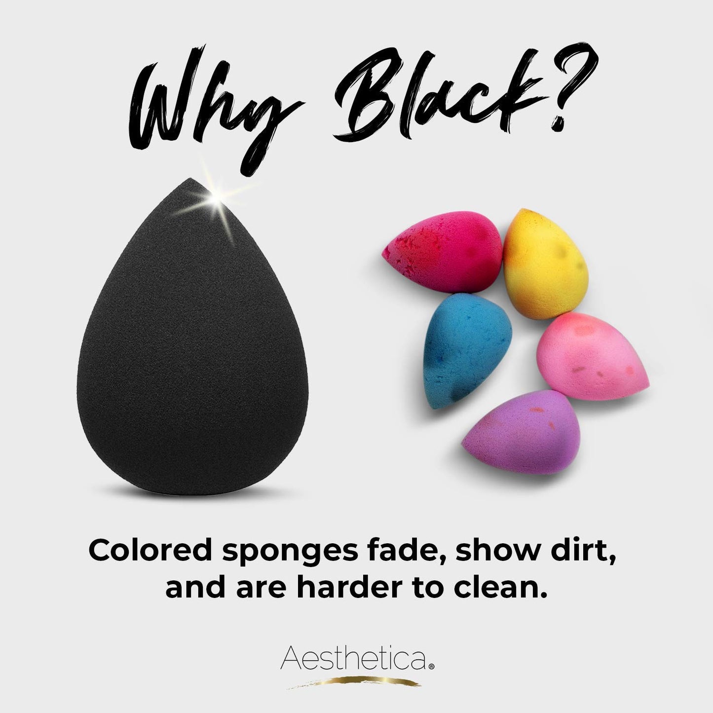 Aesthetica Cosmetics Beauty Sponge Blender - Latex Free and Vegan Makeup Sponge Blender - For Powder, Cream or Liquid Application (5 Pack) - Medaid International
