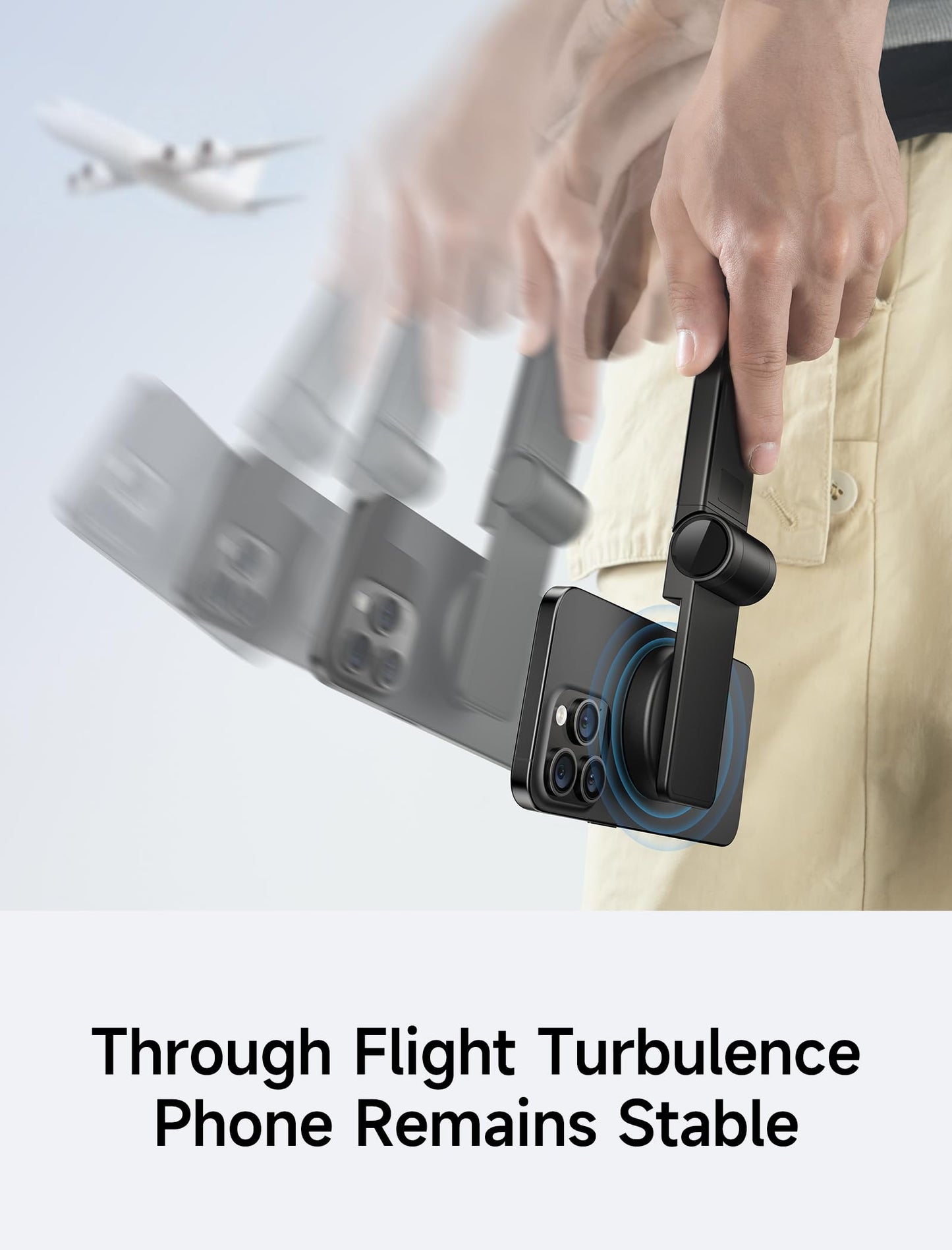 JSAUX Airplane Phone Holder Mount, Travel Essentials for Magsafe Accessories, Magnetic Plane Phone Holder, Travel Accessories Must Haves for Airplane for iPhone 16/15/14/13/12 - Medaid International