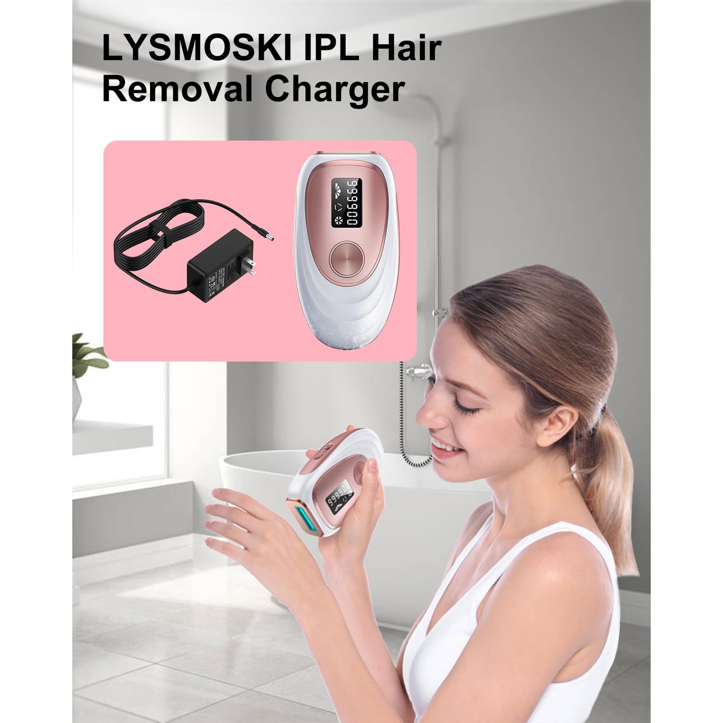 12V Replacement for Laser Hair Removal Charger, Compatible with LYSMOSKI 999,900 Flashes Permanent IpL Hair Removal Device, Compatible with INNZA Laser Hair Removal Device JD -TM022 - Medaid International