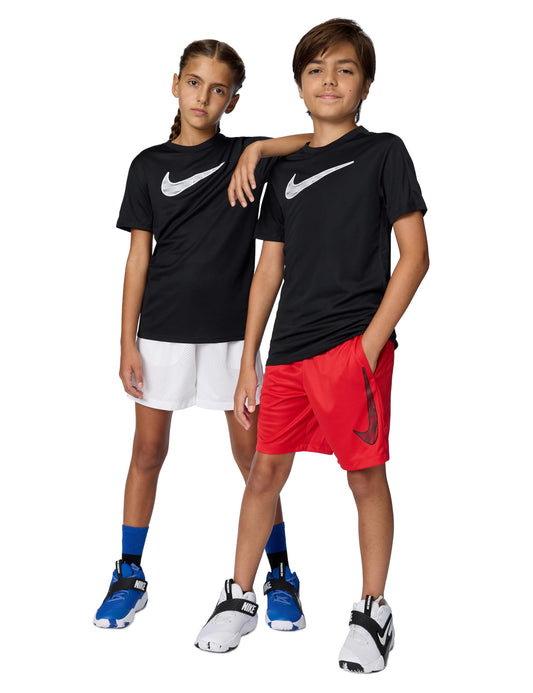 Nike Kid's Trophy23 Dri-Fit Short-Sleeve Top, Black/Black/White, Medium - Medaid International