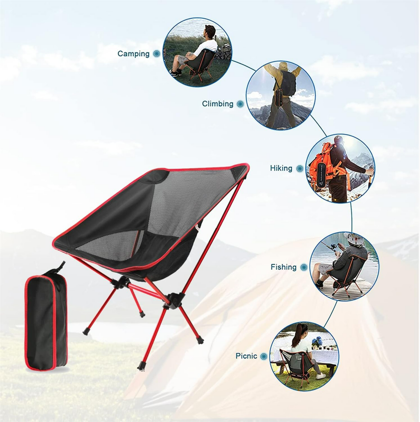 Folding Camping Chair ‚Äì Portable Foldable Outdoor Seat - Medaid International