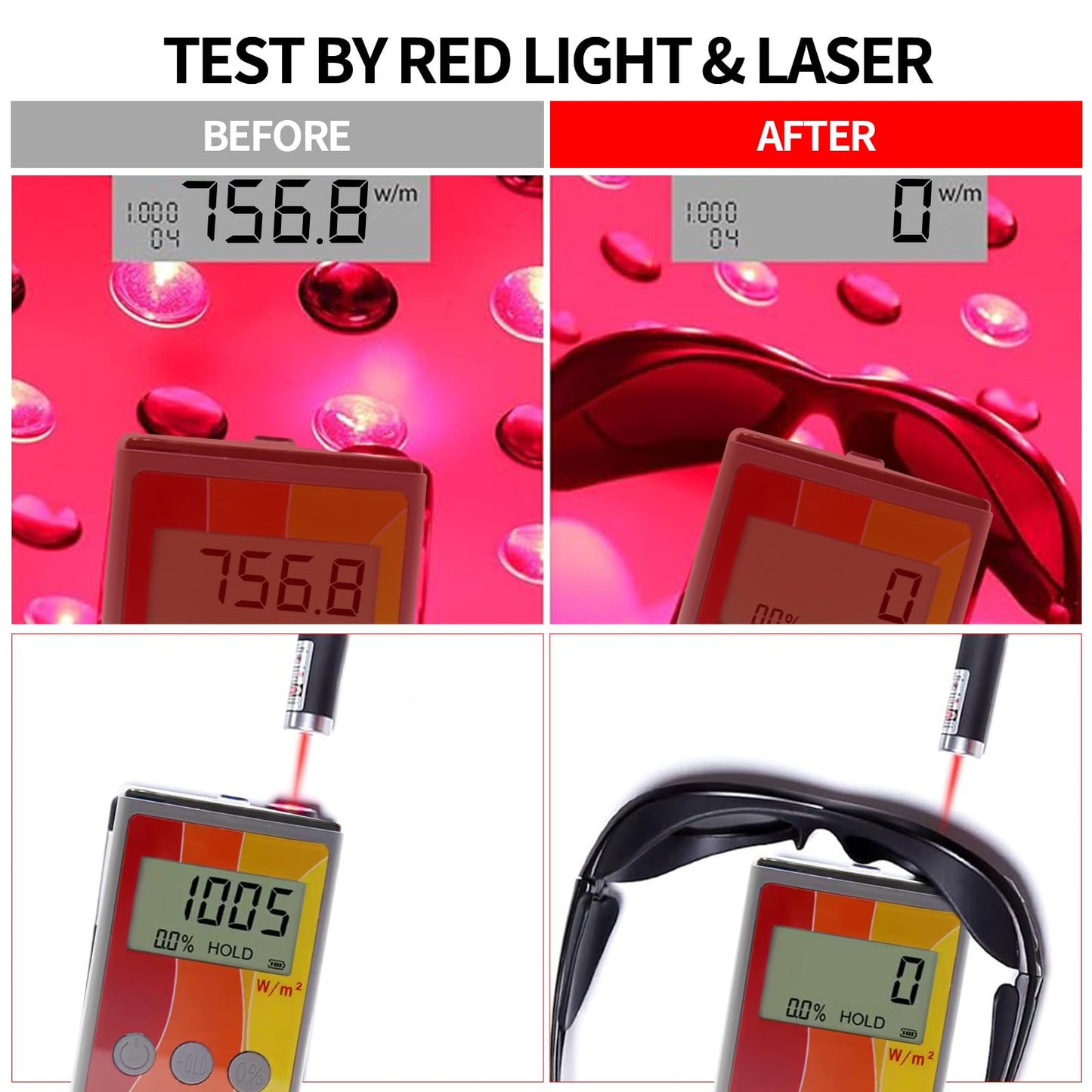 FreeMascot Red Light Therapy Glasses, Laser Safety Glasses IPL 200-2000nm, Eyes Protection for Tanning Goggles and Red Light Therapy - Medaid International