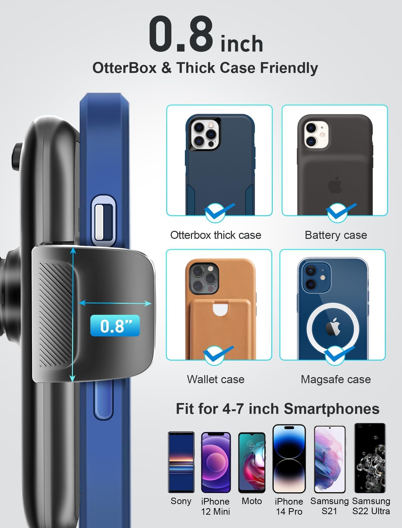 TOPGO Cup Phone Holder for Car [2025 Upgraded Ultra-Sturdy & Non-Shaking] Car Phone Mount with Adjustable Long Gooseneck Cell Phone Automobile Cradles for iPhone 16 Pro Max and More Smartphone - Black - Medaid International