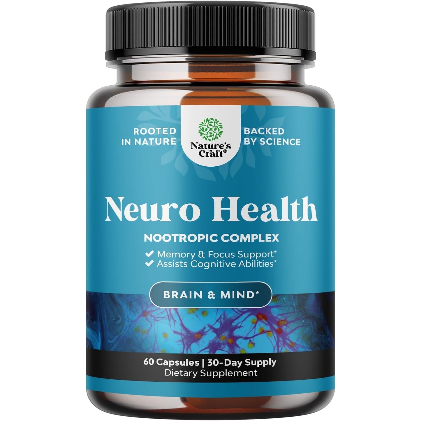 Nootropics Brain Support Supplement - Mental Focus Nootropic Memory Supplement for Brain Health & and Performance Blend, with Energy and Vitamins DMAE Bacopa and Phosphatidylserine Capsule - Medaid