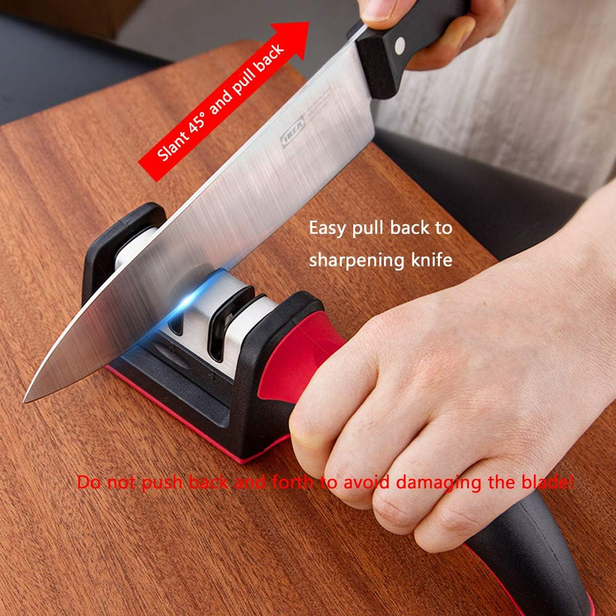 Premium Knife Sharpener, with 3-Stage Blades Sharpener Stone - Medaid International