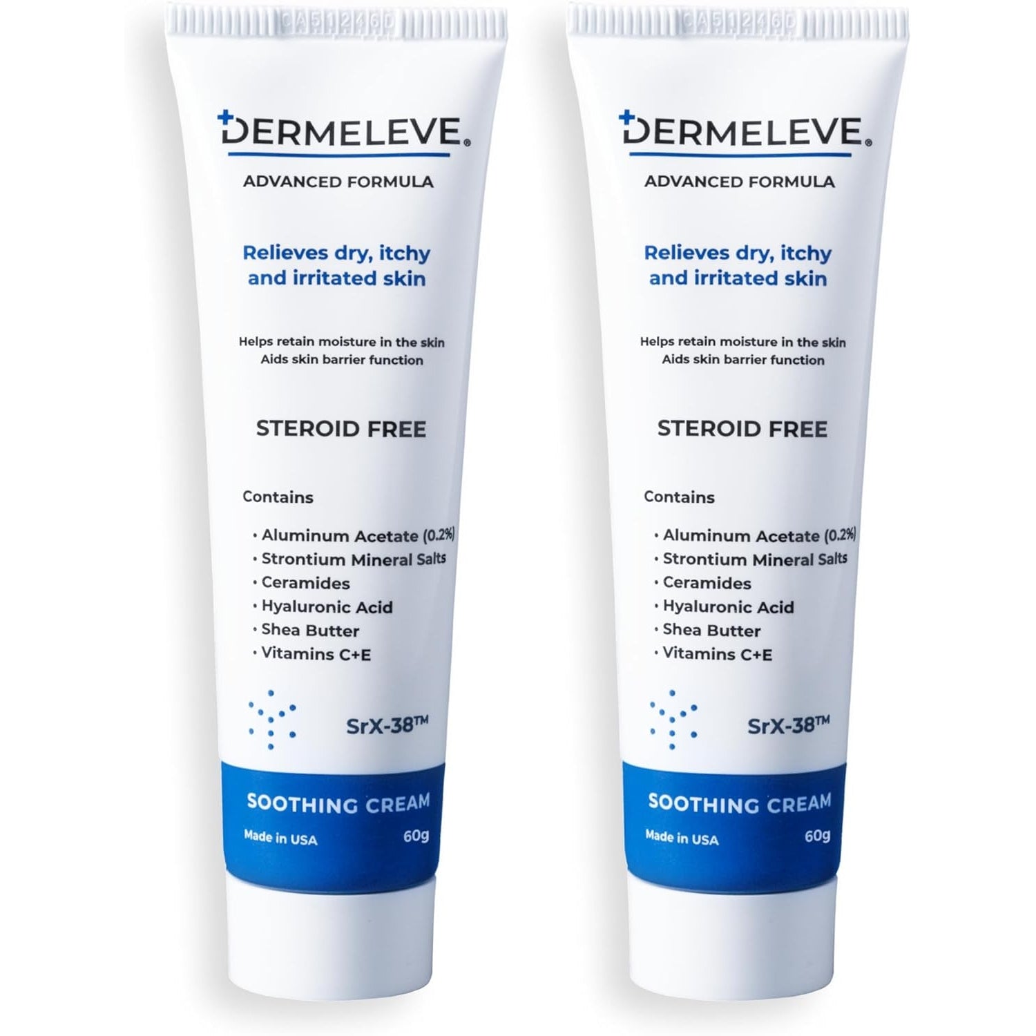 Dermeleve Steroid Free Anti-Itch Cream Extra Strength | Psoriasis, Seborrheic Dermatitis, Neuropathic (Nerve) Itch, Allergy, Hives, Insect Bites, Viral Rash Cream for Skin | 60g (1 Pack) - Medaid International