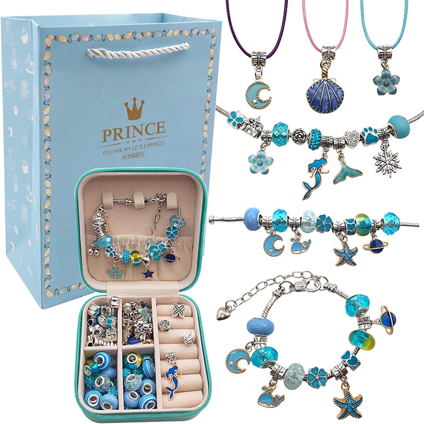 Beauenty Bracelet Making Kit for Girls,68PCs Charm Bracelets Kit