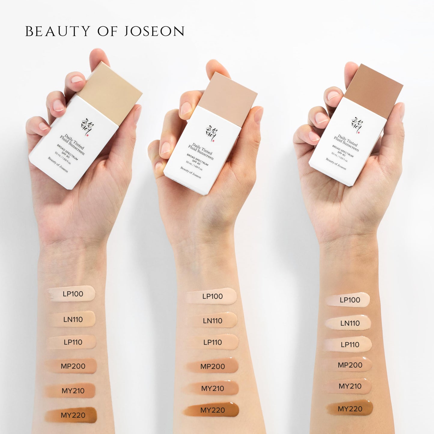 Beauty of Joseon Daily Tinted Fluid Sunscreen 12 Shades for Face Moisturizing Broad Spectrum SPF 40 Korean Skincare 50ml, 1.69 fl.oz #LP110 - Medaid International