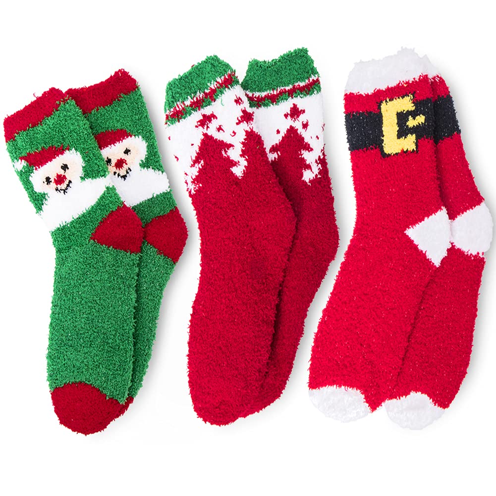 Yoicy Women Christmas Fuzzy Fluffy Socks - Cozy Warm Slipper Bed Socks For Xmas Gift - Medaid International