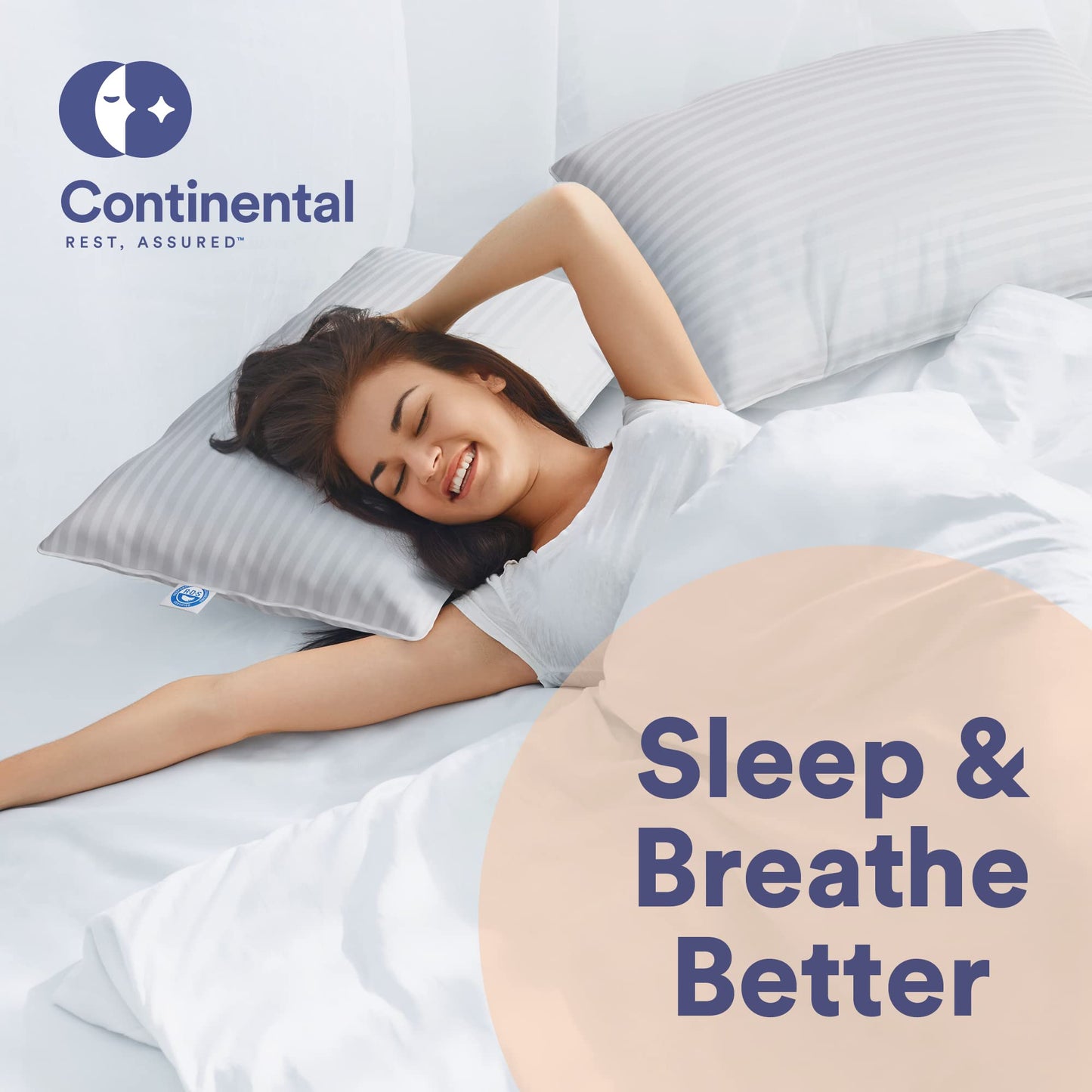 Continental Bedding | Serenity Goose Down Pillow | 700 Fill Power Hungarian White Down | 400TC Cotton Damask Shell | Made in USA | Medium, King (Pack of 1) - Medaid International