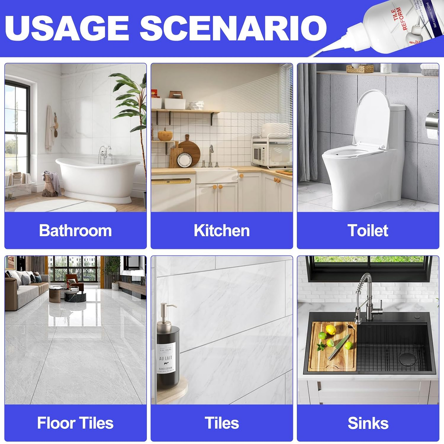 White Tile & Enamel Repair Kit ‚Äì Waterproof, Quick-Dry with Spatula for Cracks & Scratches - Medaid International