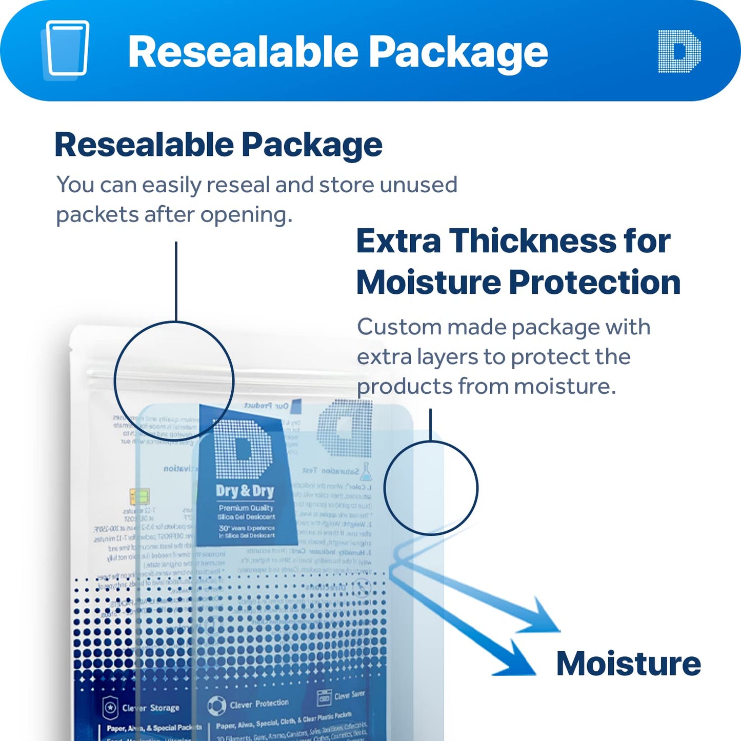 Dry & Dry 2 Gram [100 Packets] Silica Gel Packets Desiccants, Silica Packets - Rechargeable Silica Gel Packs, Silica Gel Packets, Desiccants Packets, Silica Gel - Medaid International