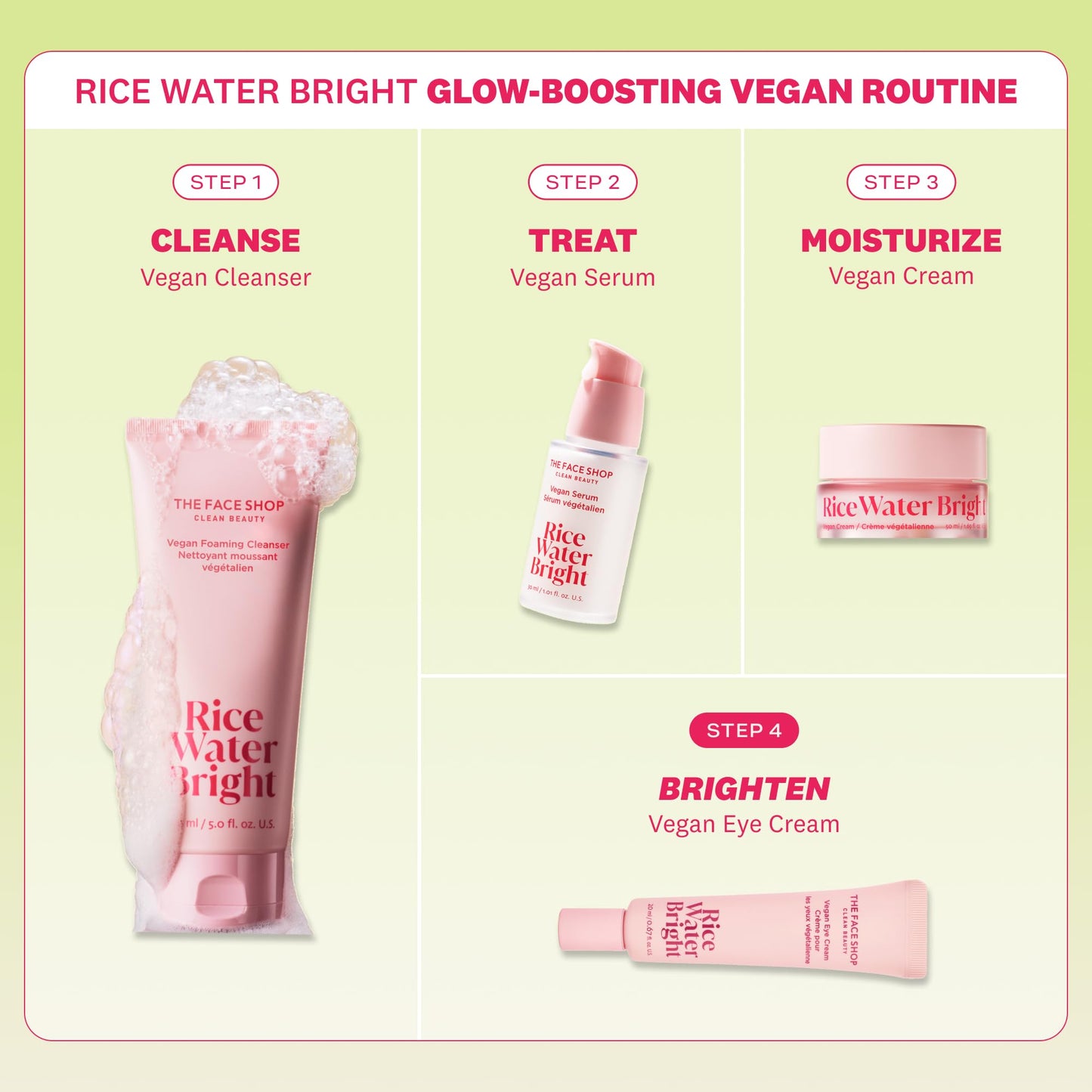 The Face Shop Rice Water Bright Vegan Eye Cream - Eye Cream for Dark Circles - Dark Circles Under Eye Treatment - Under Eye Brightener - Hydrating - Niacinamide - Hyaluronic Acid - Korean Skin Care - Medaid International
