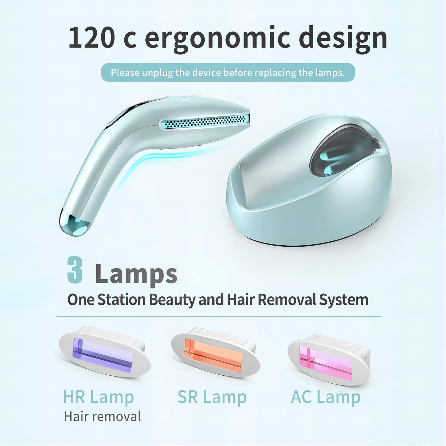 DEESS IPL Laser Hair Removal for Women & Men, GP590 Unlimited Flashes Laser Hair Removal Device with Ice Cooling, 3-in-1 at Home Painless Permanent Hair Remover for Face Arms Armpits Legs Bikini Body - Medaid International