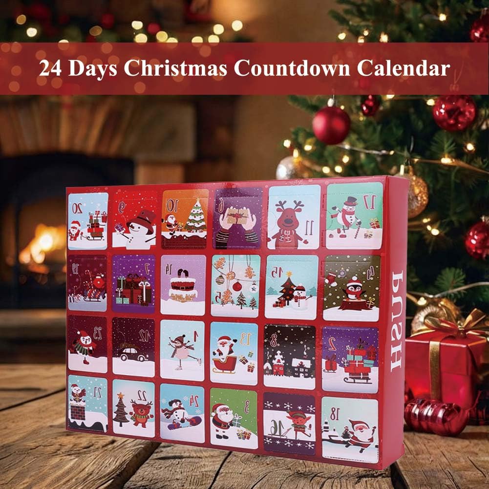 Christmas Advent Calendar 2025, 24 Days Christmas Countdown Calendar with 24Pcs Fun Holiday Socks Bulk for Xmas Party Favor Gifts for Women Adult Teens Countdown Gifts Socks - Medaid International