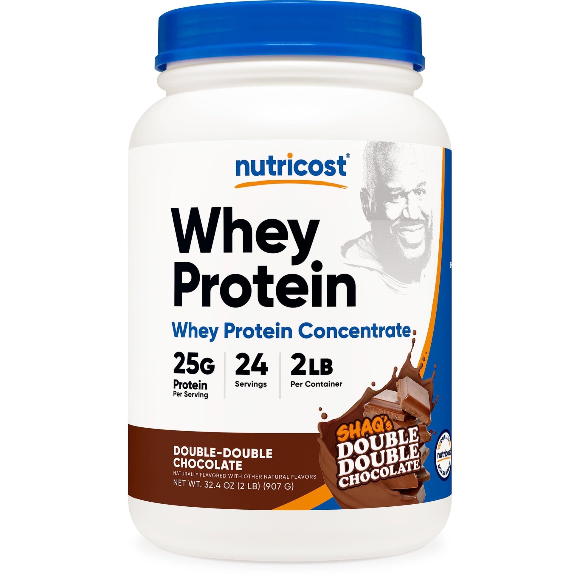 Nutricost Whey Protein Concentrate Powder (Shaq's Double Double Chocolate) 2LBS - 25g Protein, GMO-Free, Gluten-Free - Medaid International