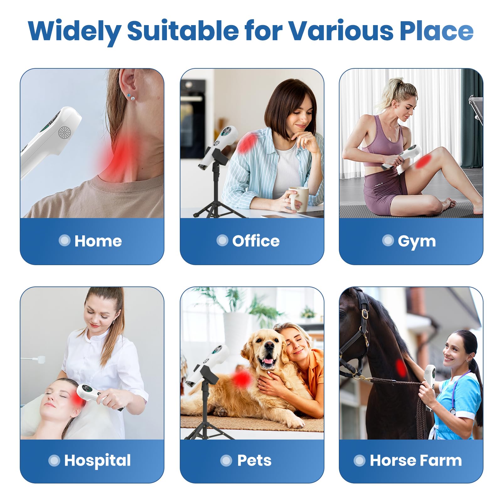 CAREMORR Handheld Red Light Therapy Device - 650nm & 808nm Dual Wave Rechargeable, Portable Cold Laser for Pain Relief in Humans & Pets - Medaid International