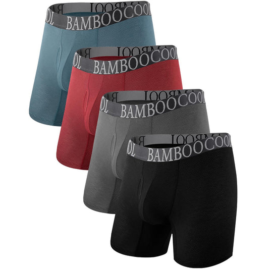BAMBOO COOL Men's 360° Breathable Mesh Underwear Moisture-Wicking Boxer Briefs Cooling Performance,Multipack - Medaid International