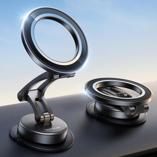Lamicall for MagSafe Car Mount [All-Metal] Magnetic Phone Holder for Your Car, [Flexible Three-axis] Cell Phone Car Mount Dashboard with N55 Strong Magnets for iPhone 16 15 14 13 12 Pro Max Plus Mini - Medaid International