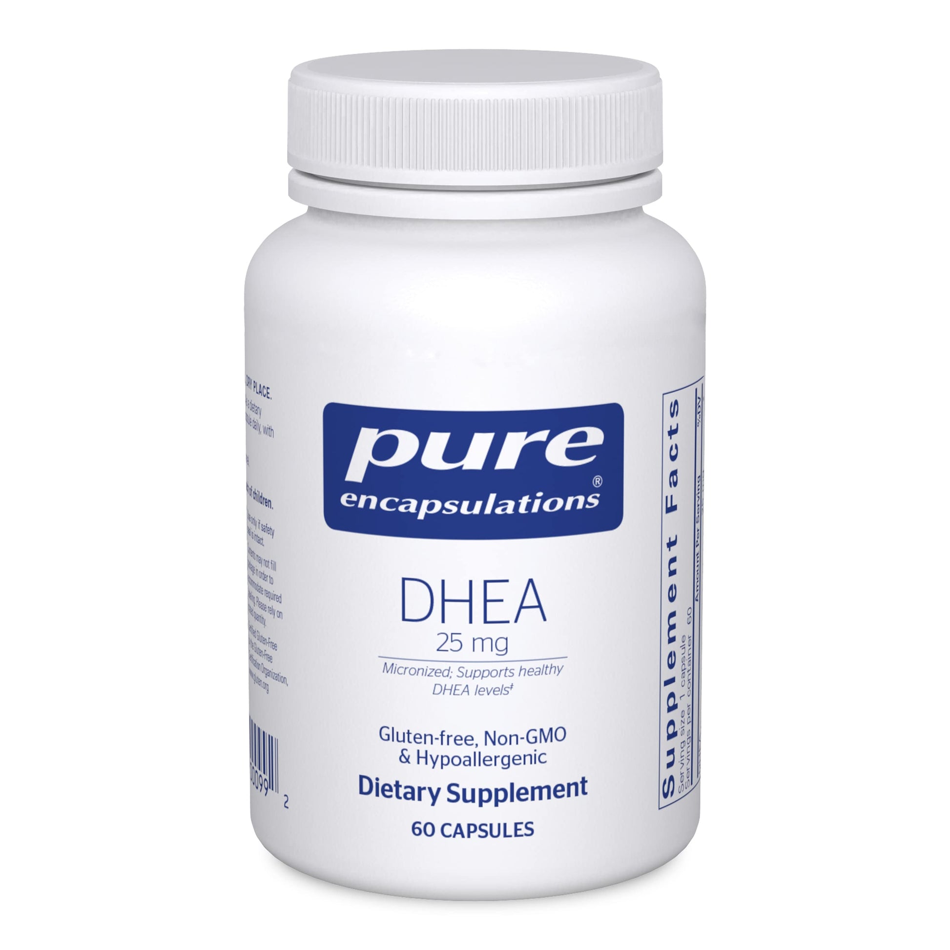 Pure Encapsulations DHEA 25 mg - Supplement for Immune Support, Hormone Balance, Metabolism Support, and Energy Levels* - with Micronized DHEA - 60 Capsules - Medaid International