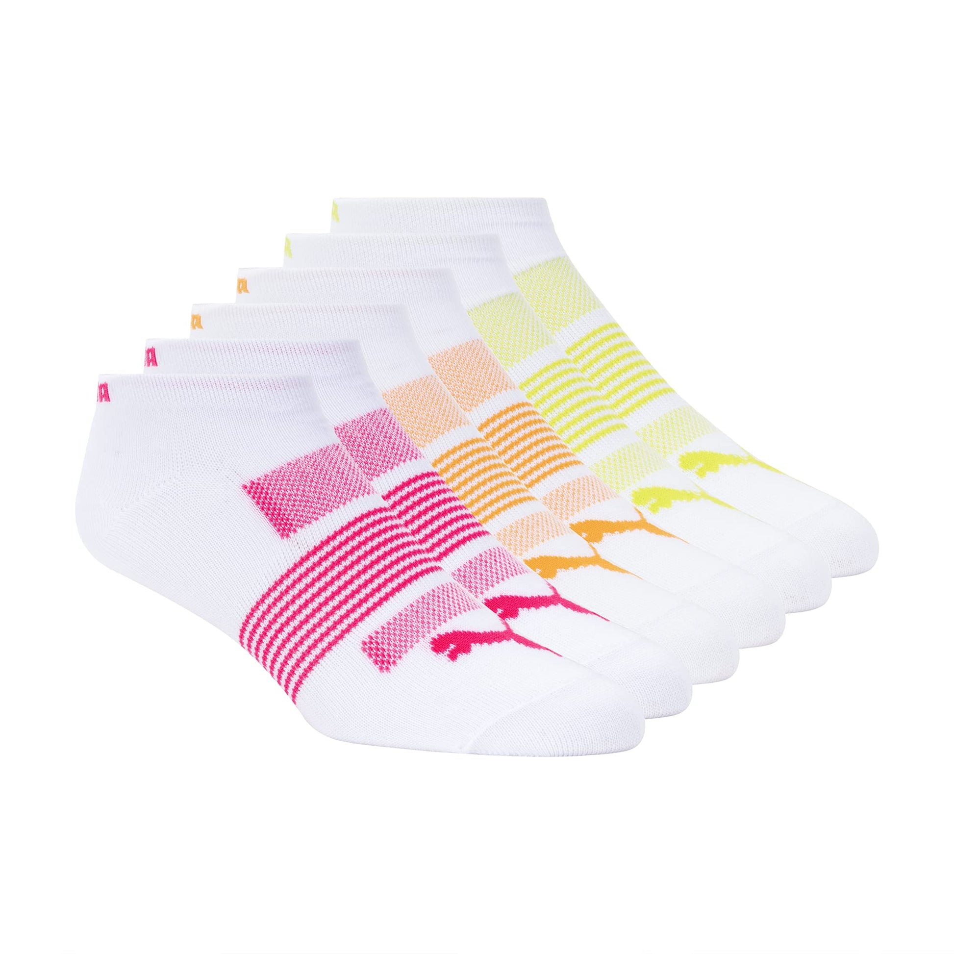 Puma Women's Non-Terry Runner Sock 6-Pack, White, 9-11 - Medaid International