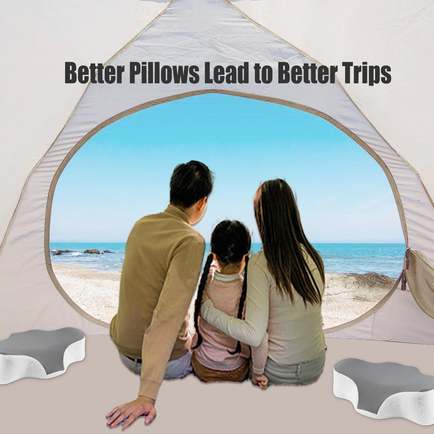 Bespilow Travel Pillow for Sleeping,Cervical Neck Support Pillow for Neck Pain Relief,Lightweight Ergonomic Memory Foam Camping Pillow,Portable Contour Pillows w/Travel Storage Bag,Cooling Cover - Medaid International
