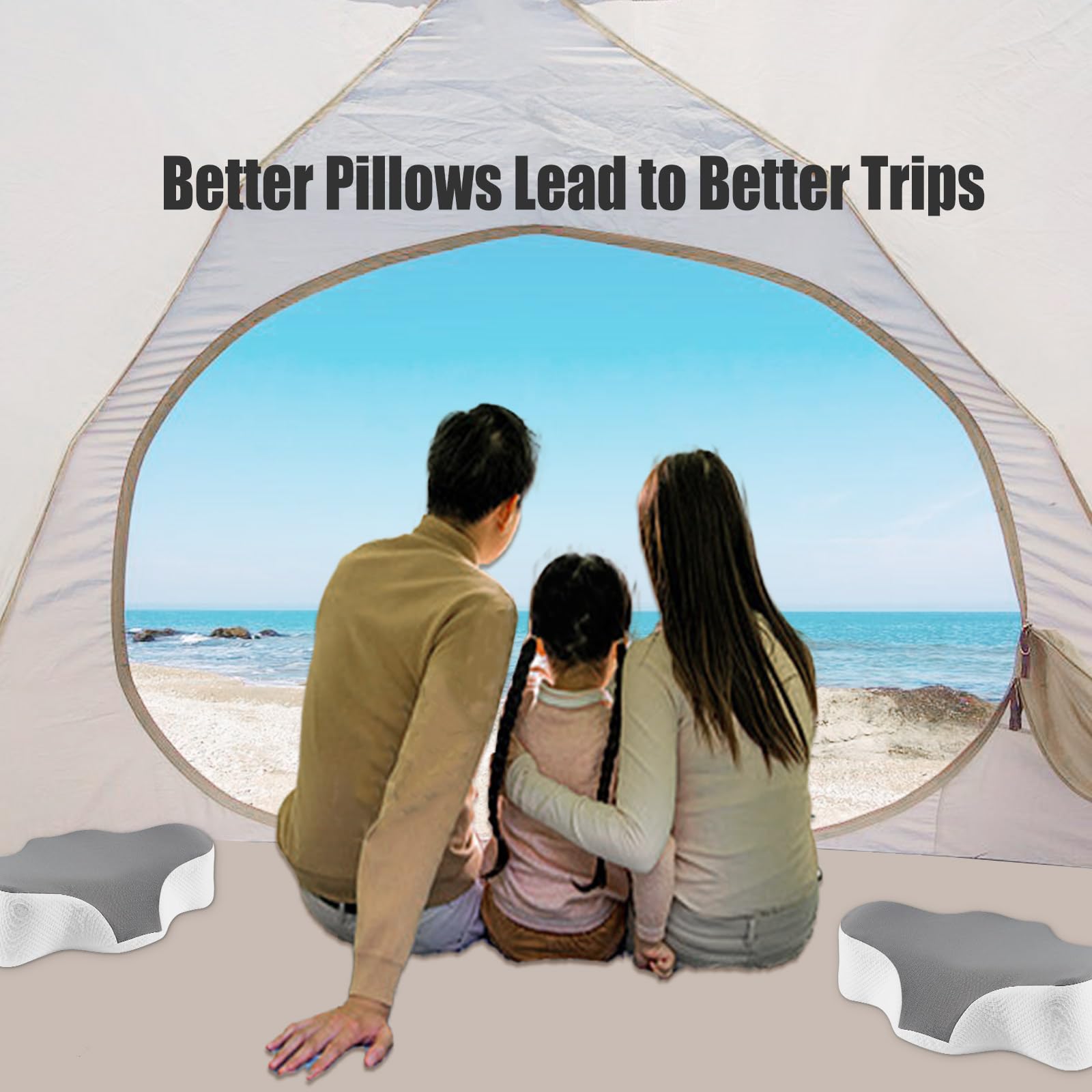 Bespilow Travel Pillow for Sleeping,Cervical Neck Support Pillow for Neck Pain Relief,Lightweight Ergonomic Memory Foam Camping Pillow,Portable Contour Pillows w/Travel Storage Bag,Cooling Cover - Medaid International