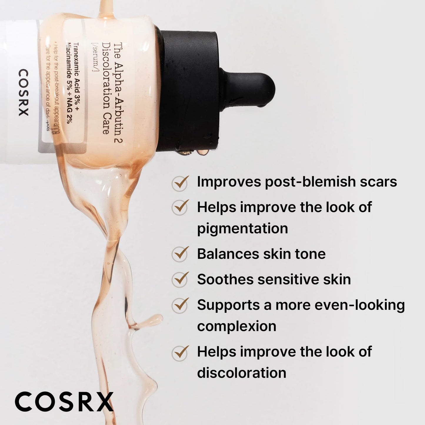 COSRX 2% Alpha Arbutin Discoloration Care Face Serum with Niacinamide, Glutathione & Tranexamic Acid, 1.7 fl oz – Serum for Face, Korean Skin Care - Medaid International