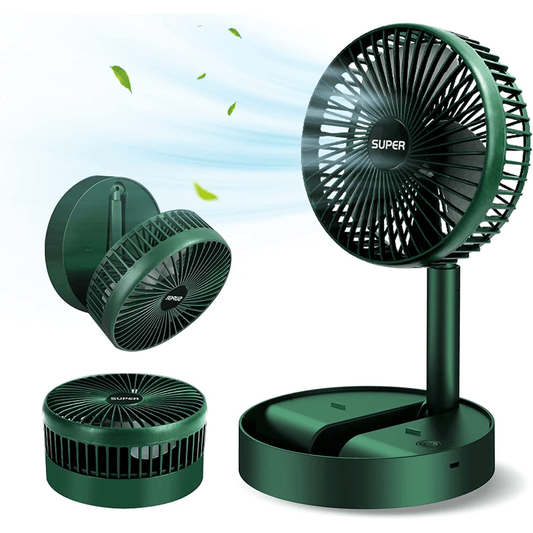 Foldable Desk Fan 3 Speeds, 180¬∞ Tilt Adjustable Rechargeable Fan with Low Noise & Long Battery Life - Medaid International