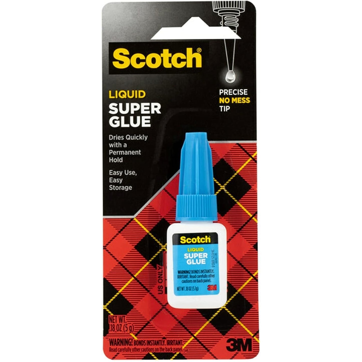 Scotch Super Glue Gel 0.017 oz (0.48gr.) per Tube Clear color, 4 tubes/pack | Strong Adhesion | Instant Bonding | Glue Liquid with Precision Applicator | All purpose | Fast Drying | Super Glue - Medaid - Lebanon