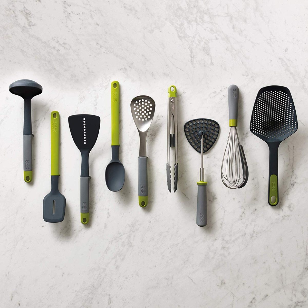 Joseph Joseph 10161 Delta Folding Potato Masher Stores Flat Space Saving Locking, One-Size, Gray/Green - Medaid International