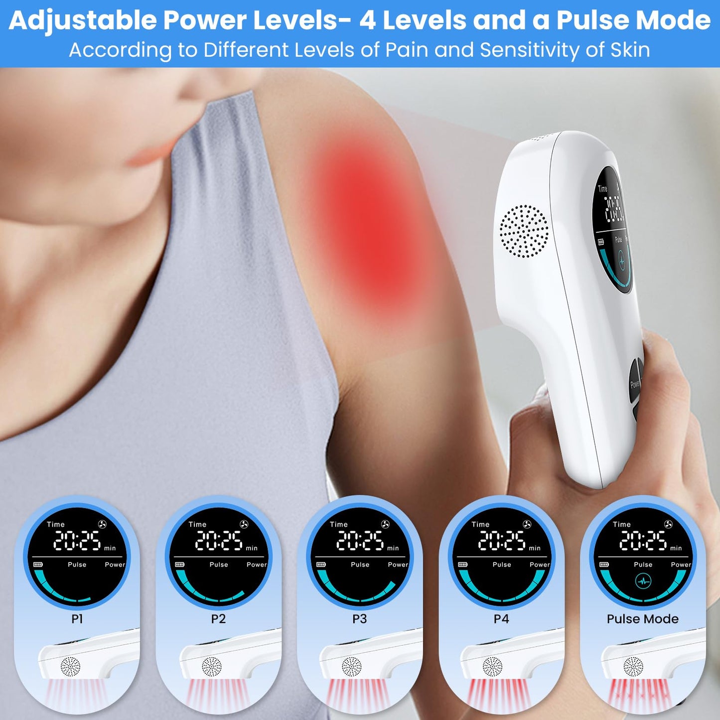 Cold Laser Therapy Device for Humans & Dogs, 4X 808nm Infrared Light & 14x 650nm Red Light Therapy Wand with Stand, Handheld Gentle Low Level Light Therapy Devices for Pain Relief, Joint, Muscles - Medaid International