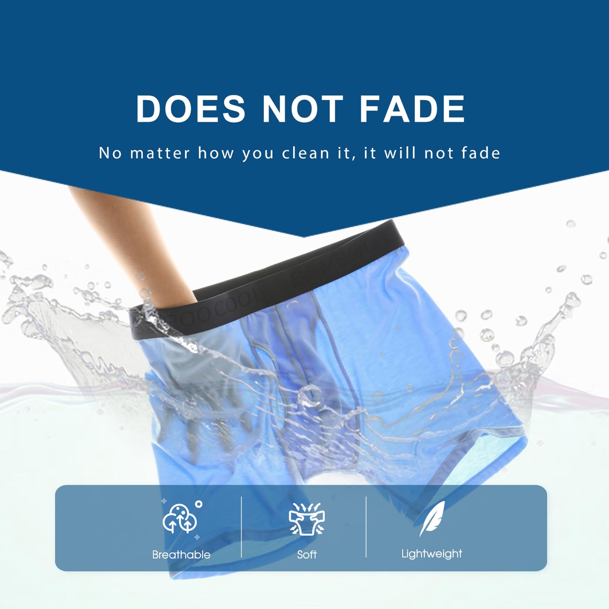 BAMBOO COOL Men's Underwear Breathable Boxer Briefs with Fly Moisture-Wicking Lightweight Underwear - Medaid International