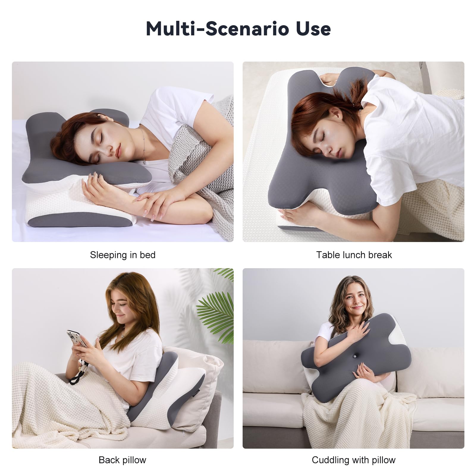 Vipfree Cervical Cooling Ergonomic Pillow, Adjustable Ergonomic Memory Foam Pillow, Cervical Support & Relieves Neck and Shoulder Pain, Orthopedic Pillow for All Sleep Positions - Medaid International