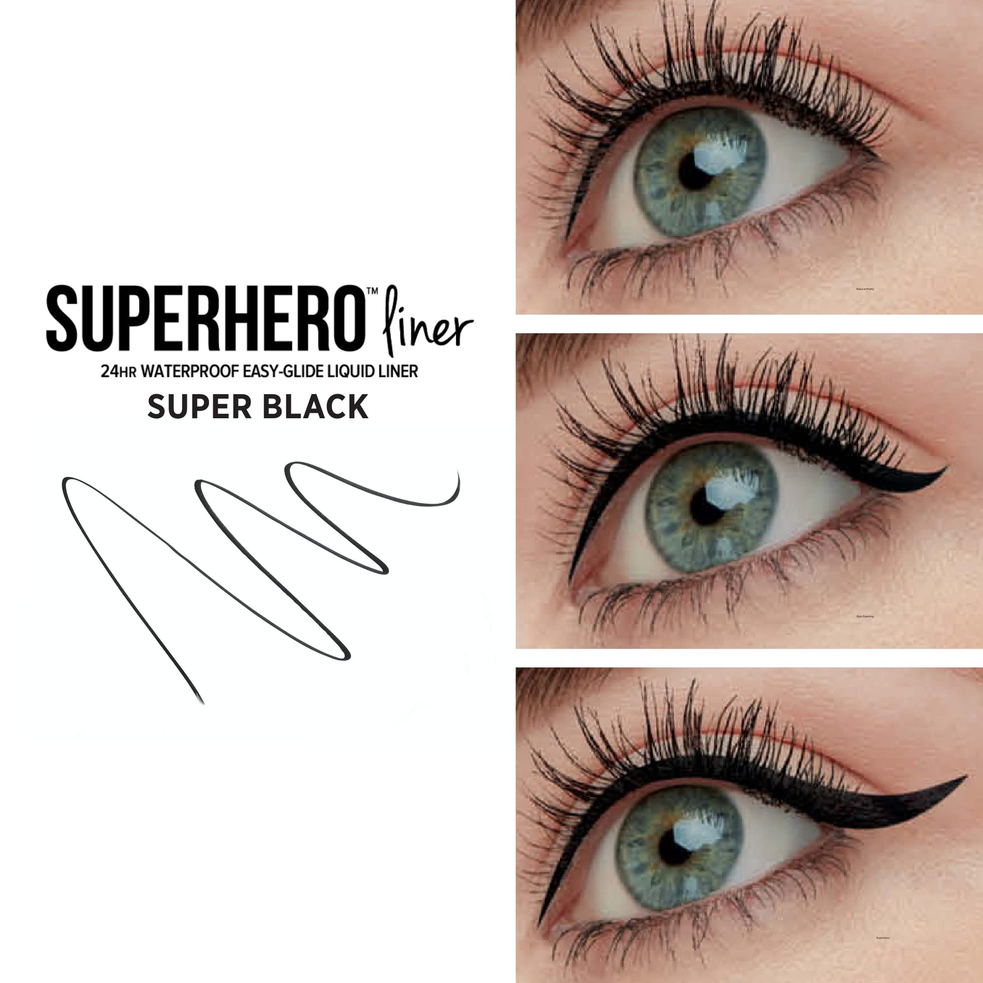 IT Cosmetics Superhero Liquid Eyeliner Pen, Black - 24-Hour Waterproof Formula Won’t Smudge or Fade - With Peptides, Collagen, Biotin & Kaolin Clay - 0.03 fl oz - Medaid International