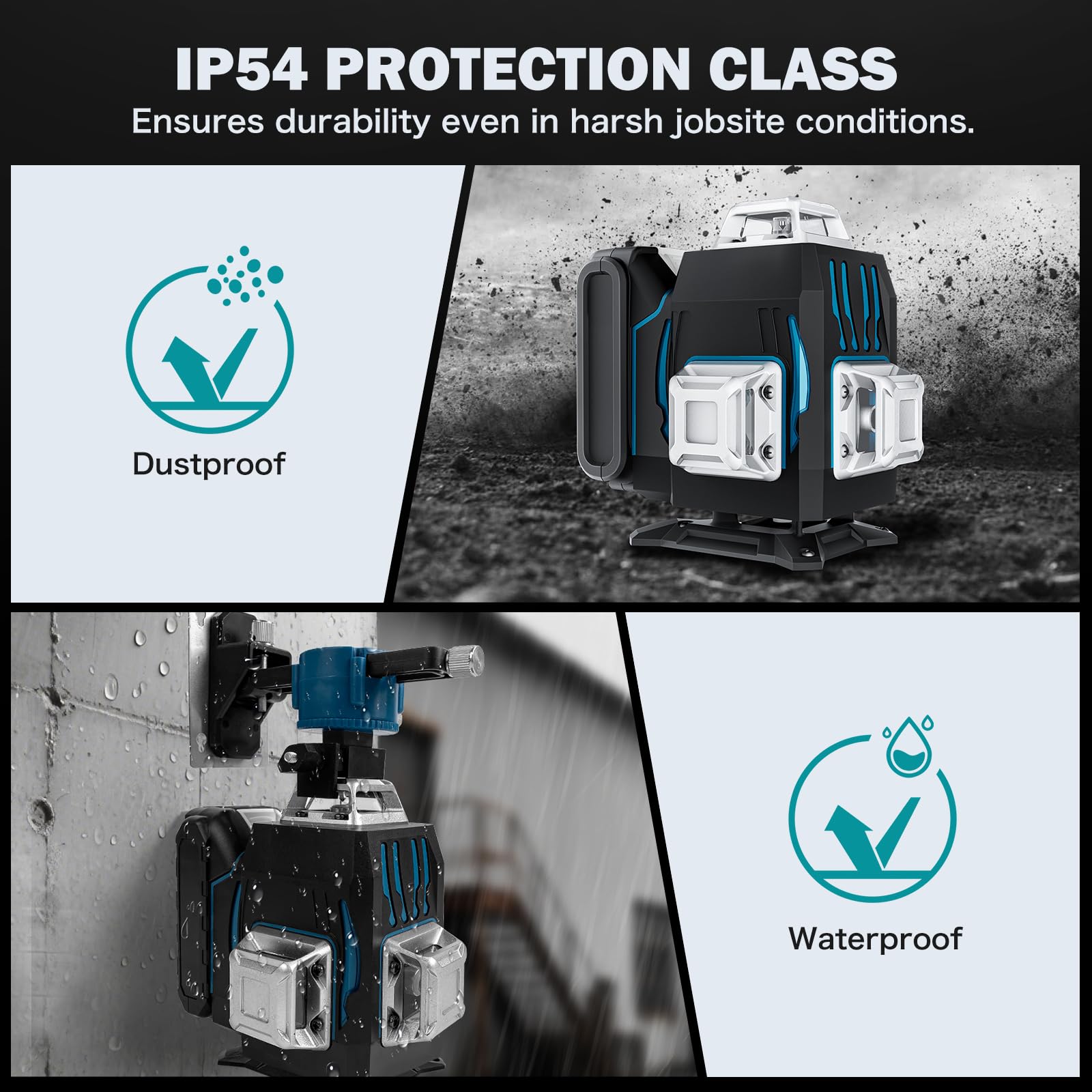 4x360° 16 Lines Laser Level with Remote&APP Control, Rechargeable Green Laser Cross Line Lazer with Tripod, Magnetic Bracket，4D Level Laser Tool for Construction, Picture Hanging, Home Renovation - Medaid International