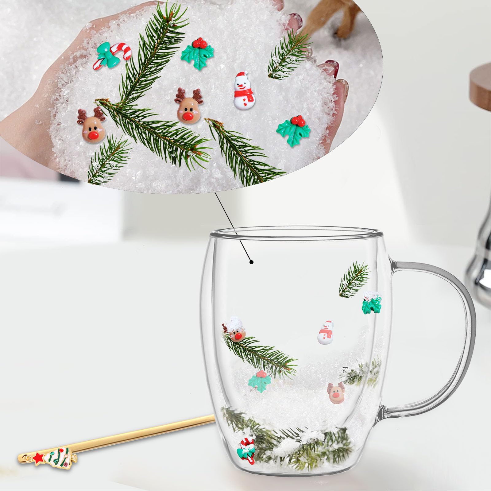 Christmas Gifts For Women Mom Friends Kids Grandma Men Cute Coffee Mugs with Christmas Socks Glass Espresso Tea Cups Kawaii Christmas Stocking Stuffers Decorations Presents Funny White Elephant Gifts - Medaid International