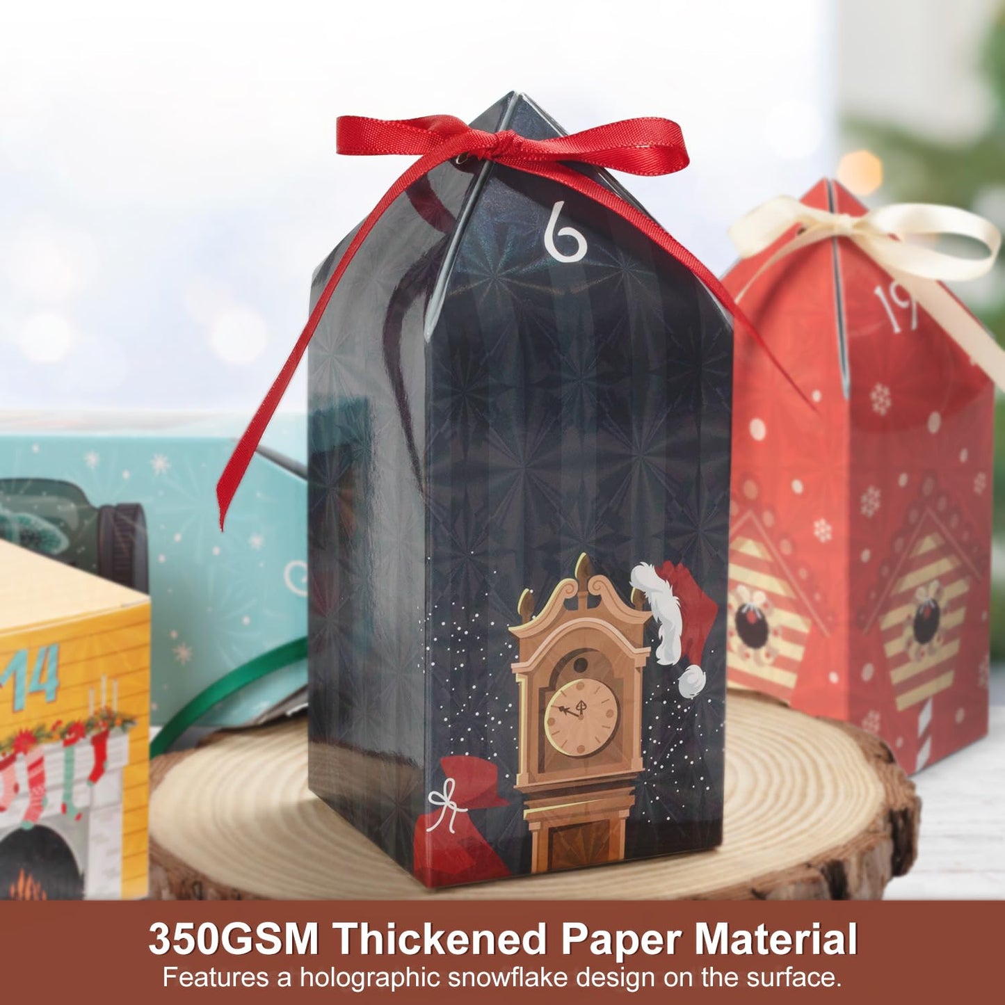 DIY Christmas Advent Calendar Boxes to Fill, 25 Numbered Empty Advent Calendar Houses Boxes, 2025 Countdown Advent Calendars Surprise Gift Boxes for Kids Family Friends, XMAS Holiday Decor -25 Designs - Medaid International